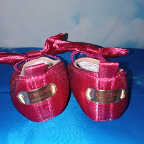 New Baby Bow Burgundy Shoes Isaac Mizrahi New York Size 3 (9 to 12 months) - Picture 3 of 6